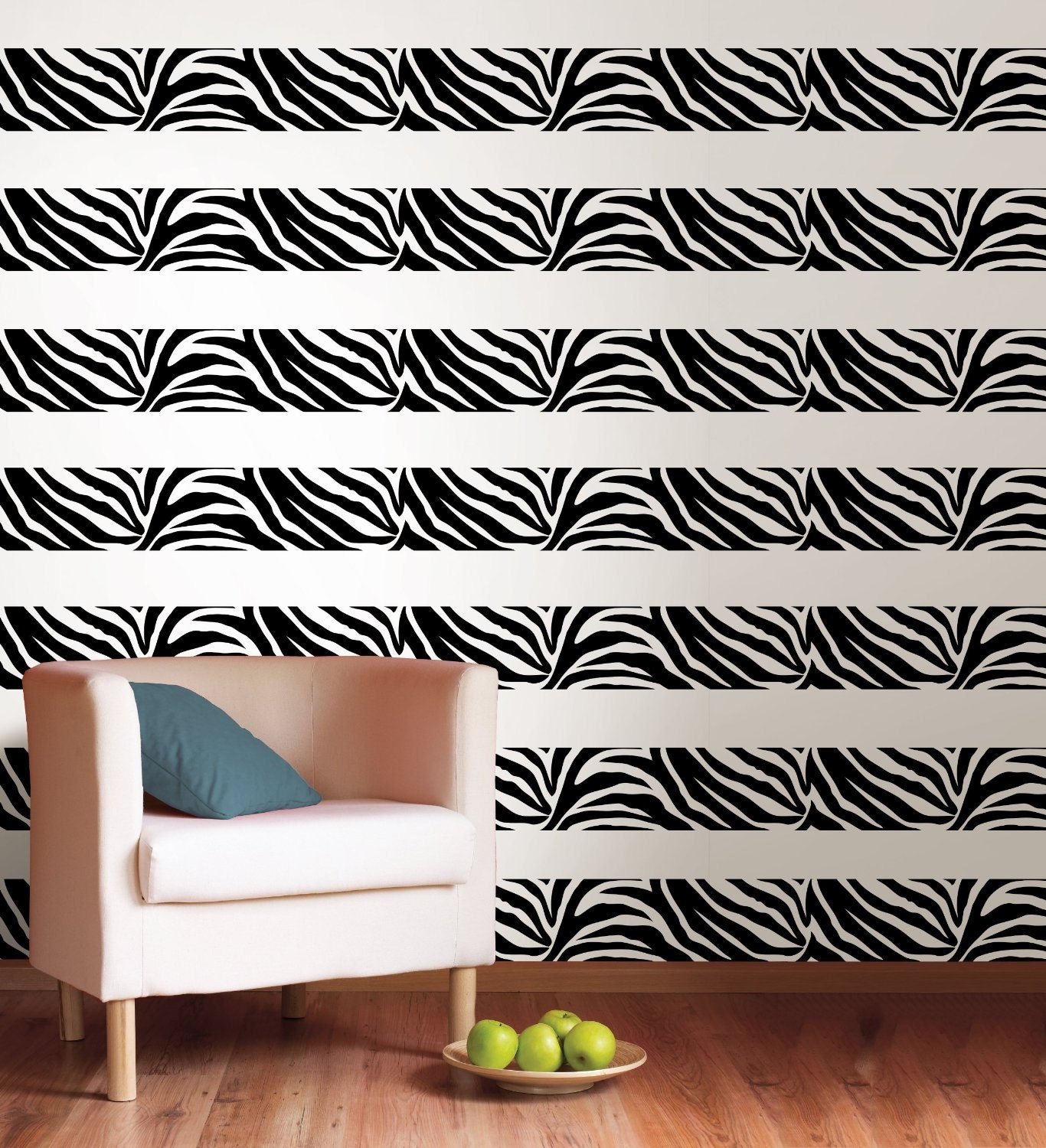 99052 Zebra Peel & Stick Wallpaper Border by TheFabricCo on Etsy