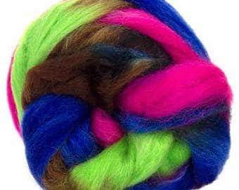 Space Dyed Wool for Spinning or Felting "Mercury" 100 Grams