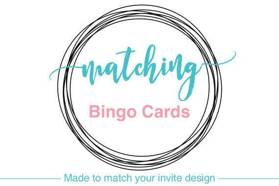 BINGO CARDS, printable or printed, baby shower games, bridal shower activities, wedding party games Il_570xn