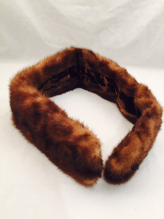 Vintage Mink Fur Collar Detachable Collar Brown Mink Collar