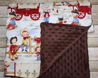 Baby Blanket- Baby Blankets- Nursery Blanket- Baby boy Blanket- Cowboy Baby Blanket-Baby Shower Gift-Monogram Blanket-Baby Boy blanket