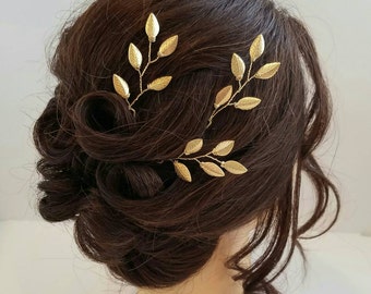 Gold Bridal Hair Vine, Gold Leaf Hair Comb, Gold Hair Vine, Leaf Bridal Comb, Bridal Hairpiece, Wedding Hair piece, Gold Leaf Hair Vine