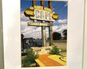 Color matted photograph vintage Ranch House cafe mexican food Route 66