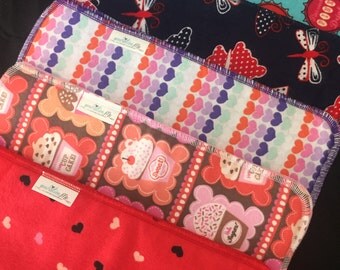 Cloth Diaper Inserts, Diaper Doublers, Diaper Soakers, Girl Print - Pack of 12, Baby Girl Shower Gift, Cloth Diaper Liners, Overnight Liners