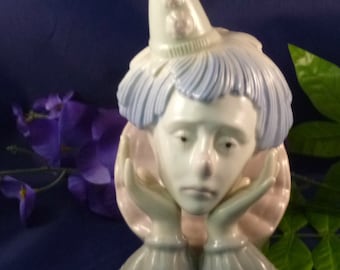 Dreams Vintage Porcelain Clown Head Figurine by Paul Sebastian, 1980s