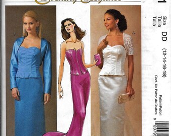 McCall's M4711 Evening Elegance 2-Pc Formal Dress Skirt & Top Sewing Pattern 4711 UNCUT Size 12, 14, 16, 18