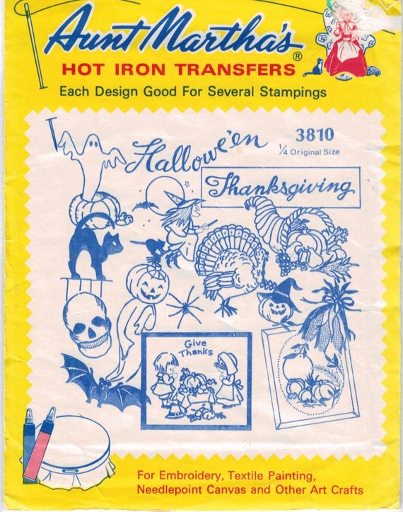 Aunt Martha's Vintage Holiday Hot Iron Transfers Halloween
