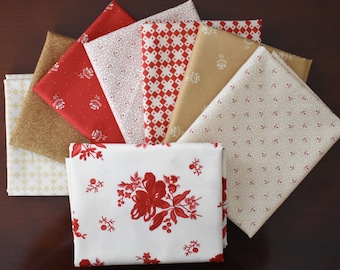 Midwinter Reds Fat Quarter Bundle of 8 by Minick & Simpson of Moda LAST ONE