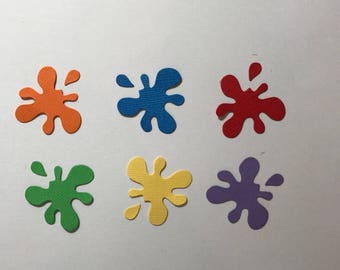 12 Paint Splat Die Cuts for Scrapbooking Cards and Paper Crafts Drips Drops Mess Embellishment Card Topper