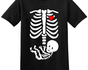 Skeleton Baby Pregnancy T-Shirt, Gift for Mom to be, Pregnancy gift, Pregnant, pregnancy, New baby, Skeleton with Heart, baby announcement