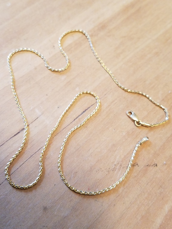 Solid 14k yellow gold wheat style necklace chain by ...