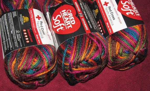 Download Red Heart Soft 100% Acrylic Medium Yarn, Article E728, Lot K2194 Color 9939 Jeweltone Rich Deep ...