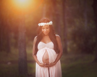 Christina,Maternity dress,Maternity gown, maternity chiffon dress,maternity chiffon gown,blush dress,dress for photo shoot,dress with lining