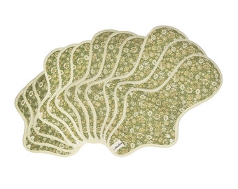12 pieces Organic cloth pads set / Organic Cotton Cloth Menstrual Pads set - 3 Small, 3 Regular, 3 Large & 3 Overnight pads (Antique Green)