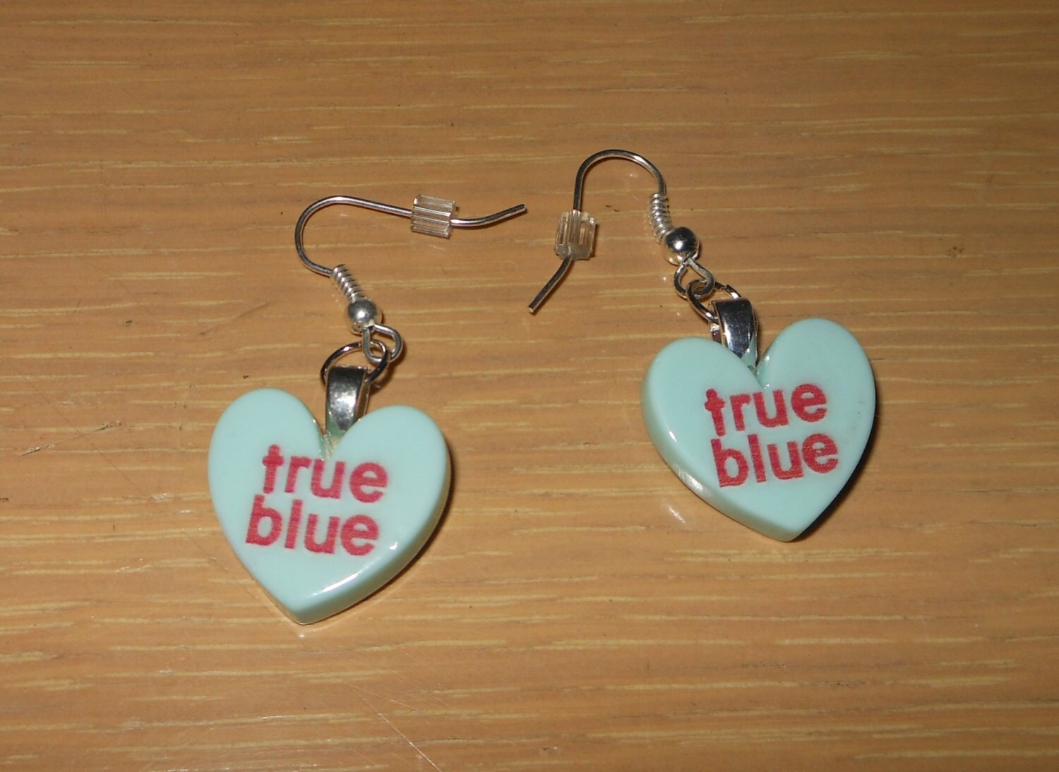 Valentine Candy heart earrings/Blue candy heart earrings