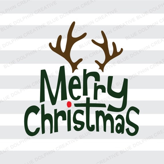 Merry Christmas antlers SVG DXF png pdf jpg ai Cut files for