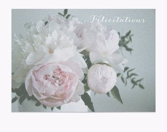 Postcard • Félicitations • Pivoines • Peonies