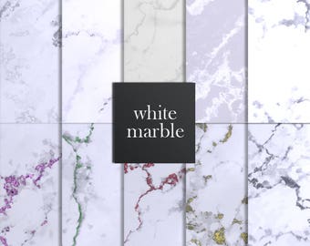 White marble digital paper, White marble paper, Marble paper, Marble backgrounds, Stone paper, White marble texture, Marble Digital Download
