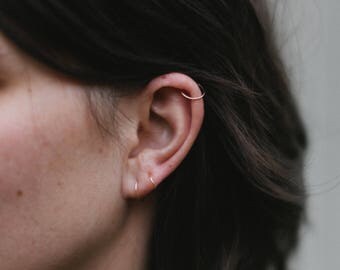 Tiny Silver Hoop Earring - 18g 20g 22g Small Hoop Earrings - Thin Gold Nose Ring - Cartilage - Tragus - Septum - 6mm 8mm 10mm Endless Hoops