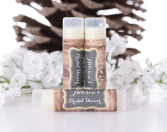 50 Vintage Wedding Lip Balm Labels - Custom Bridal Shower Favor Stickers - Rustic Chapstick Labels - Wedding Favor Labels