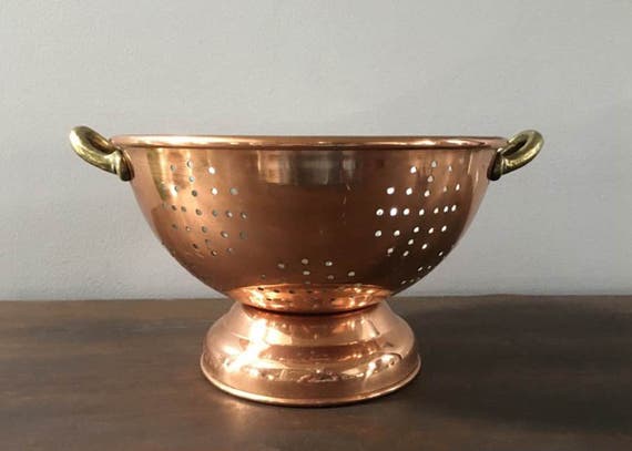 Copper Strainer with Brass Handles / Copper Colander