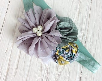 Sage green gray headband girls headband baby girl headbands matilda jane headband persnickety headband m2m newborn