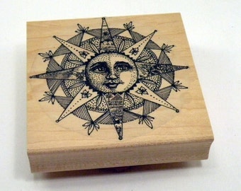 Collage Sun Rubber Stamp