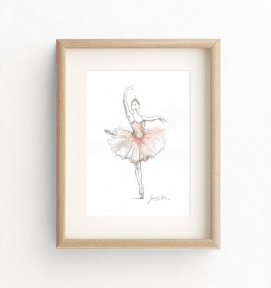 Ballerina Art Ballerina Print Ballerina Picture Pink Tutu