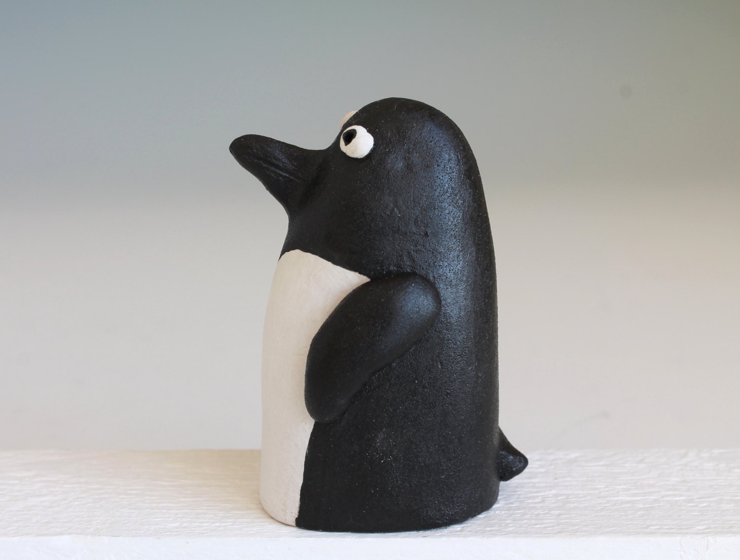 Ceramic Sculpture Penguin Art Ceramic Adelie by midoritakaki