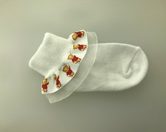 Super cute Daniel Tiger Ruffle Socks Add bows