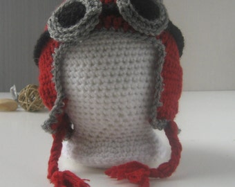 Baby Aviator Hat, Pilot Hat w/ Earflaps, Baby's Pilot Hat, Crochet Aviator Hat, Christmas Baby Gift, Newborn Winter Hat, Chunky Winter Hat