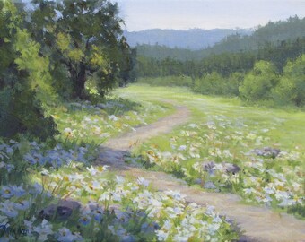 Daisy Meadow 2 - Original wildflower field painting