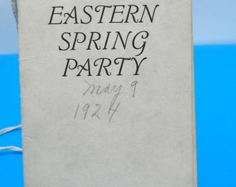 Vintage Dance Card Eastern Spring Party May 1924 Dancing Original Pencil
