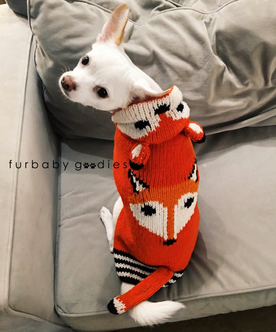 Dog Hoodie Knit Dog Sweater designer dog by HandcraftedCrowns