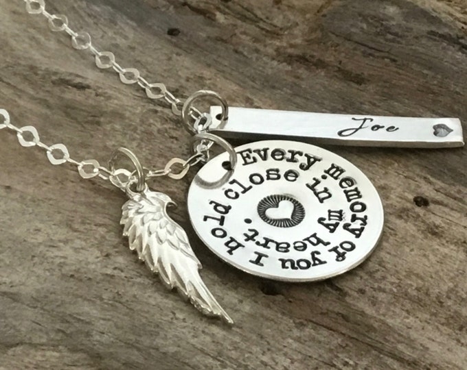 Angel Son / Loss of Son / Memorial Necklace / Sterling Silver / Personalized Memorial Gift Idea / Remembrance Jewelry / Sympathy Gift