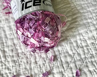 Shades of Pink and Lavender Butterfly Ribbon Yarn--Ice Yarns, Large Skein