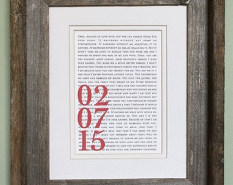 Framed First Dance Lyrics | Personalized Wedding Gift | Custom Anniversary Gift | Unique Engagement Gift | Bridal Shower Gift 8x10