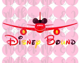Disney Bound / Airplane / Mickey / Vacation SVG DXF PNG Cut File Instant Download Cricut and Silhouette Design for Shirts, Scrapbooks Disney