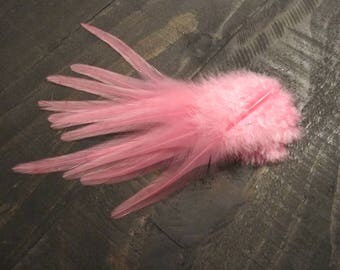 13 Dark Pink Rooster Saddle Feathers ~ Cruelty Free