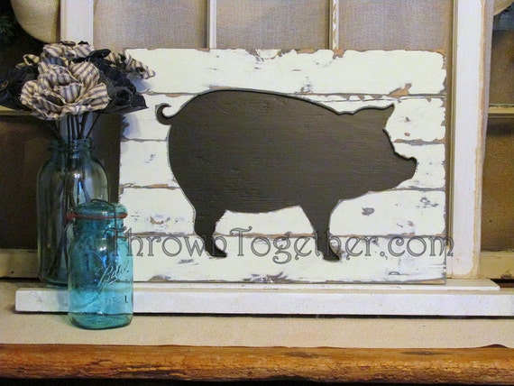 Rustic Farmhouse Pig Wall Hanging Handcrafted Wood Pig Rustic Farmhouse Pig Wall Hanging Handcrafted Wood Pig