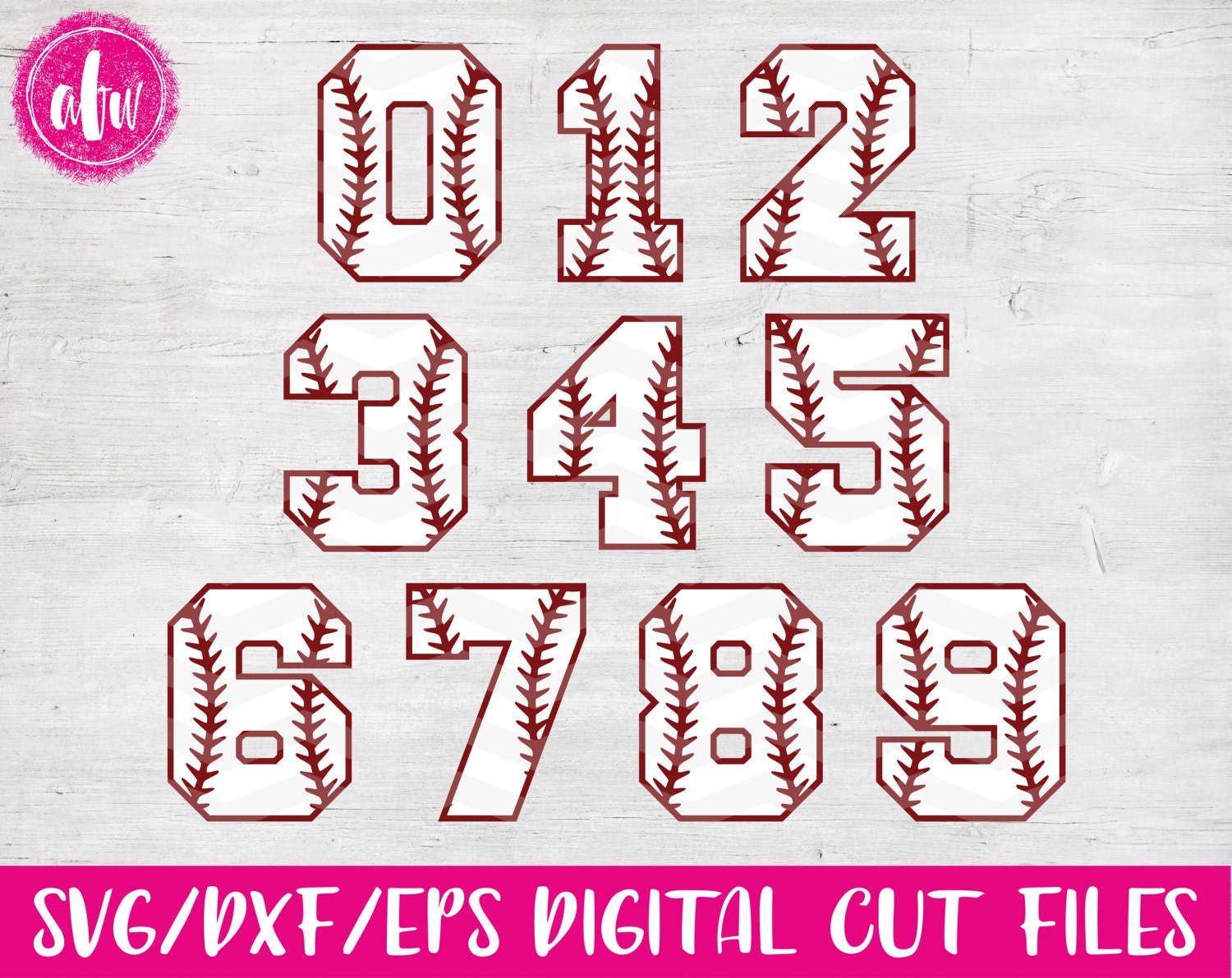 Baseball Numbers Softball SVG DXF EPS Cut Files Sports