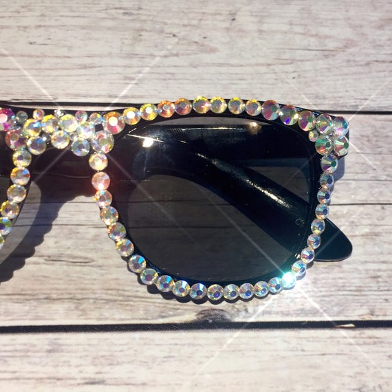 Bling black sunglasses sparkly custom sunglasses unique