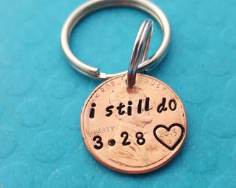 I still do Husband Gifts Personalized 1st Anniversary Gifts For Men Penny Jewelry 7 Years Gift HandStamped Couples gift for Him/Her gift
