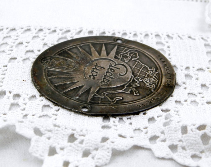 Antique French Electrolux Small Silver Plated Metal Plaque, Collectible, Advertising, French Signs, Brocante, Decor, Retro Interior,