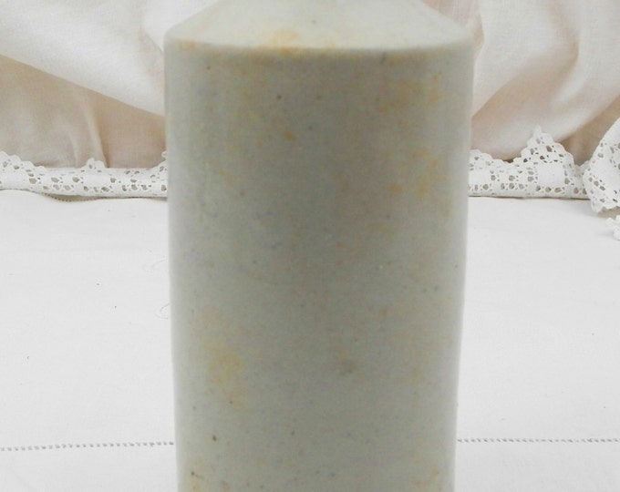 Large Antique French Ecru, Off White Glazed Stoneware Ink Bottle from Paris by Encre du Coq, French Country Decor, Brocante, Retro, Vintage