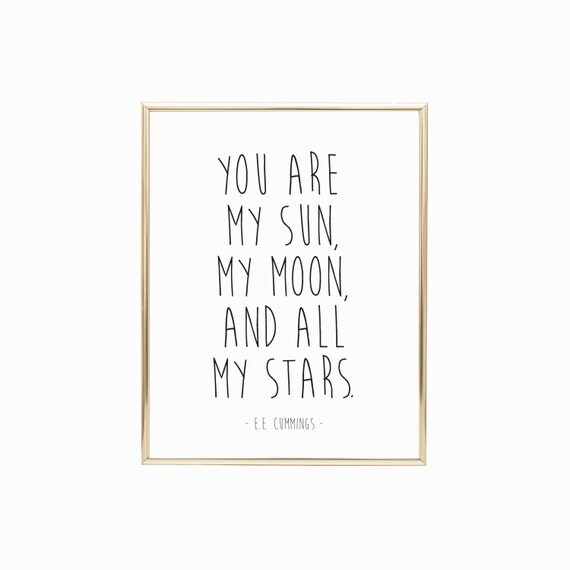 YOU PRINT PRINTABLE Wall Art 8x10 Jpeg You Are My Sun My Moon