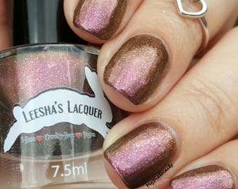 Color Shifting Nail Polish, Purple and Gold Shifting Indie Nail Polish - Smokey Spires - Gothic Spring Collection