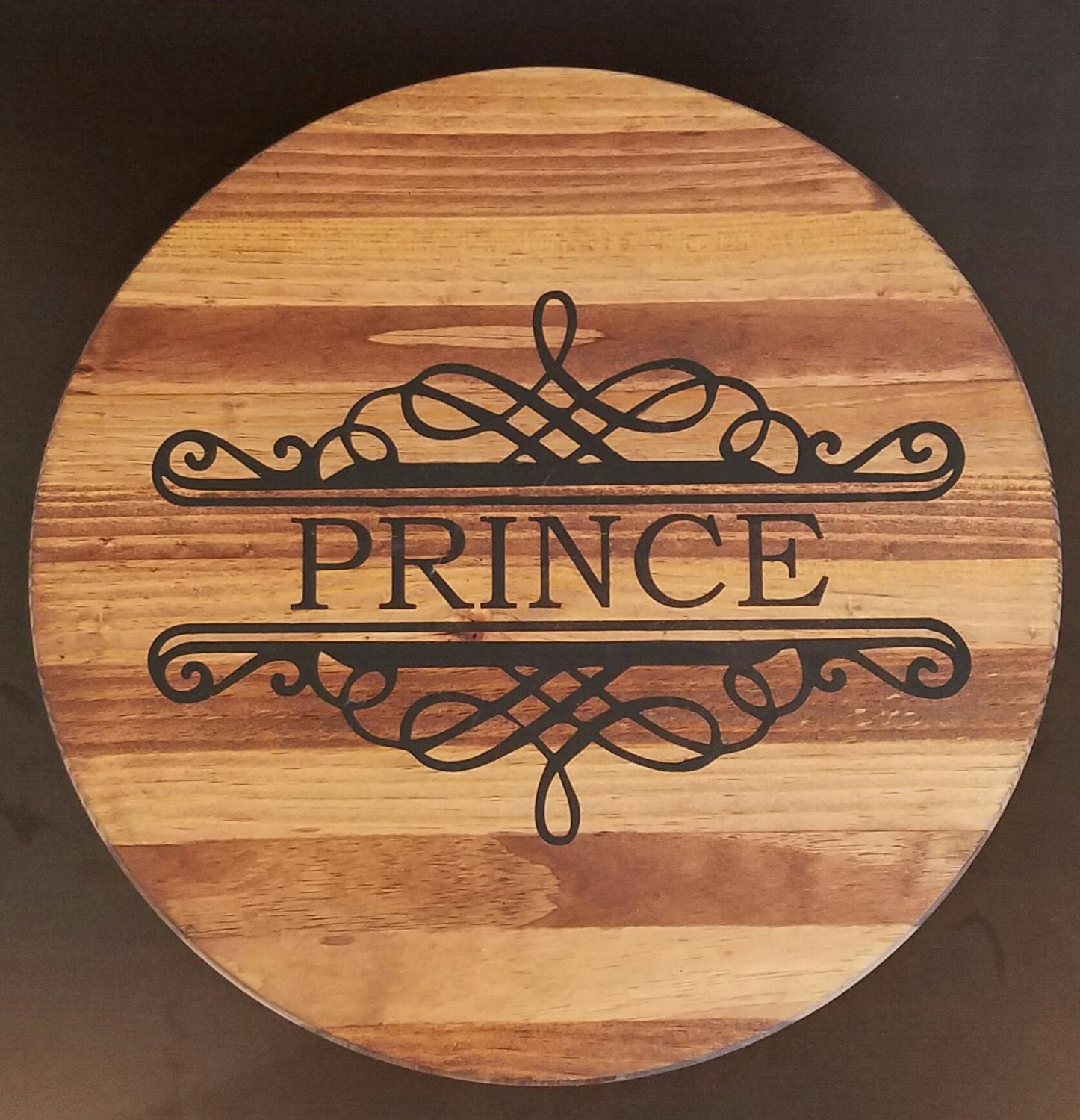 Large 18 Round Custom Personalized Cutting Board Scroll