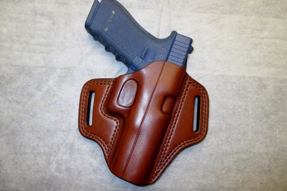 Glock 17 22 31 Owb Pancake Holster Brown Leather Right