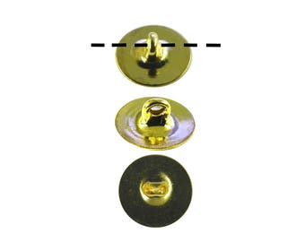 12 - 1 Dozen Gold Plated 6mm Glueable Button Backs Shanks. DIY Make a button out of almost anything